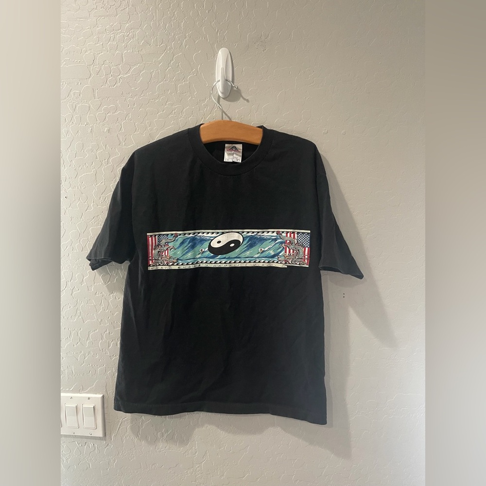 Vintage Y2K Hawaii North Shore Ying Yang Surf Shirt Medium‎ Bin 1
